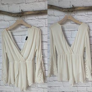 Dee Elle Romper with Open Back and Deep V